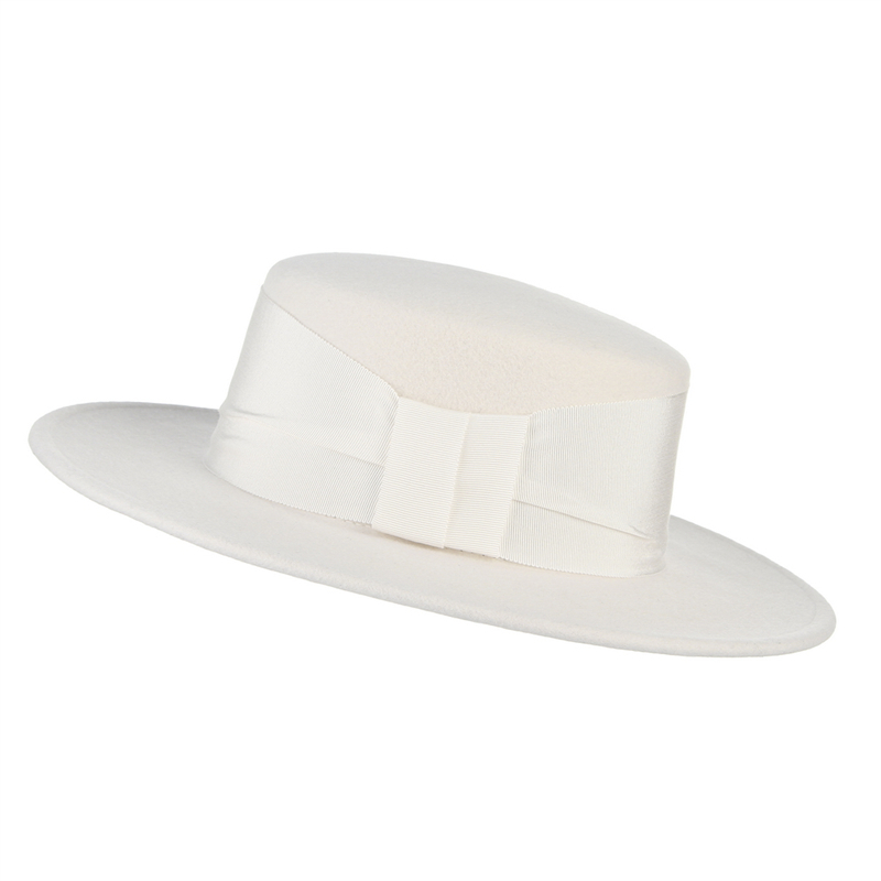 Fedora Hat Wool - Cappello Fedora 100% Lana Bianco Autunno