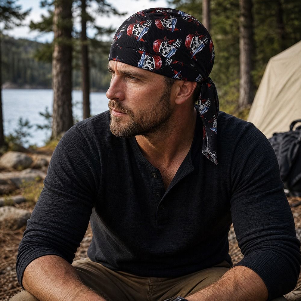 Skull Cap Helmet Liner - Cappello da Pirata ad Asciugatura Rapida,