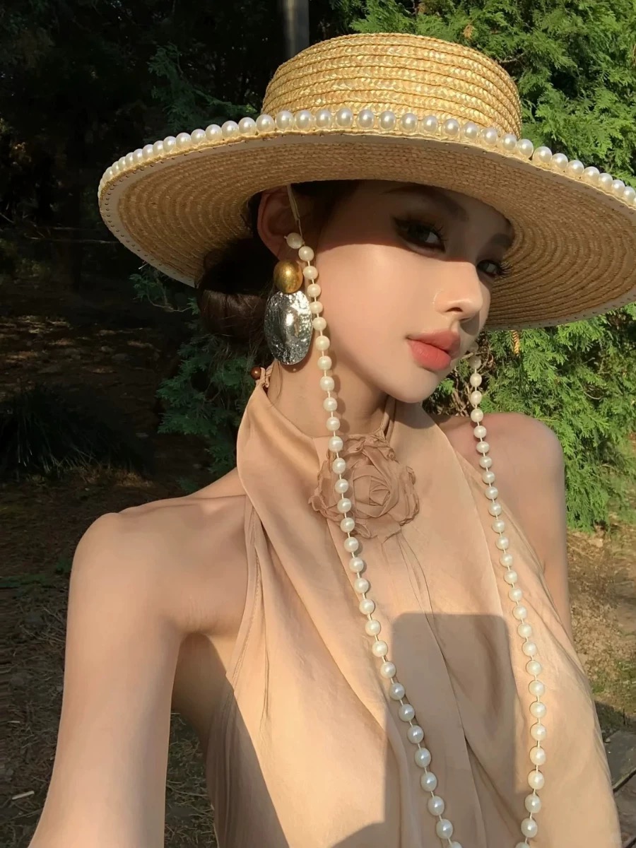 Cowboy Hat Straw - Cappello di paglia con catena di