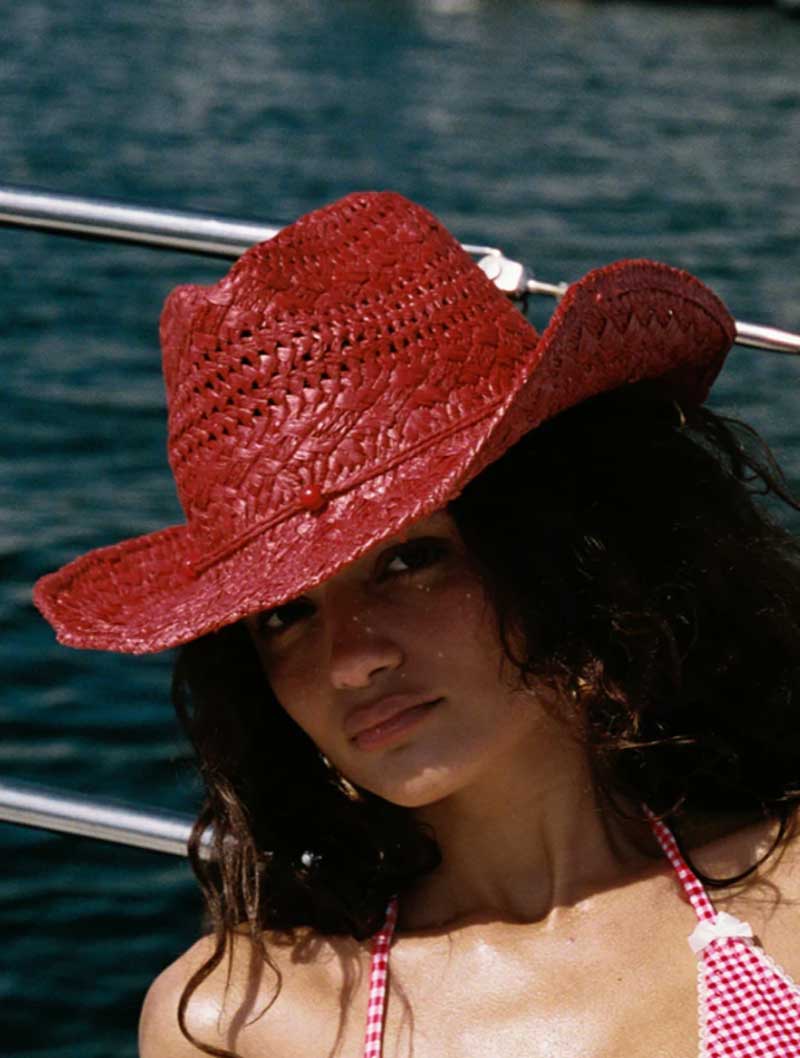 Cappello da cowboy rosso dipin - Cowboy Hat Straw recensione e prezzo