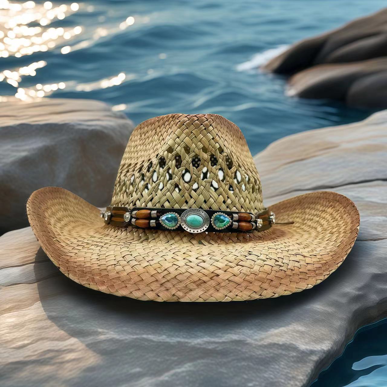 Cappello da Cowboy con Strass, - Cowboy Hat Straw recensione e prezzo